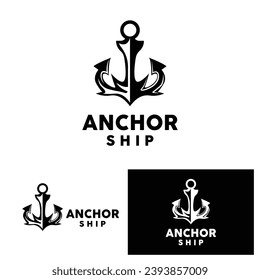 Anchor Logo Simple Elegant Design Marine Ship Vector Icon Symbol Illustration