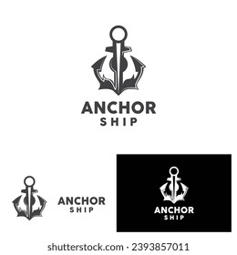 Anchor Logo Simple Elegant Design Marine Ship Vector Icon Symbol Illustration