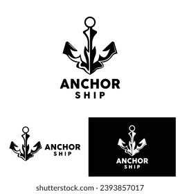 Anchor Logo Simple Elegant Design Marine Ship Vector Icon Symbol Illustration