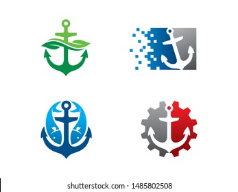 Anchor logo symbol or icon template