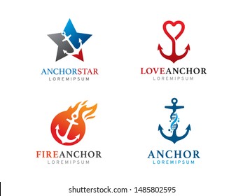 Anchor logo symbol or icon template