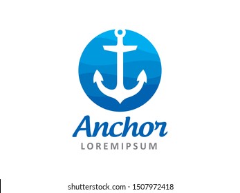 Anchor logo symbol or icon template