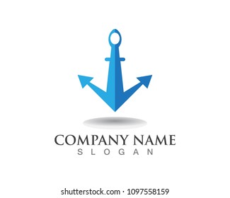 Anchor logo and symbol template icons 