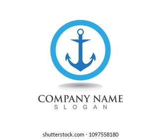 Anchor logo and symbol template icons 