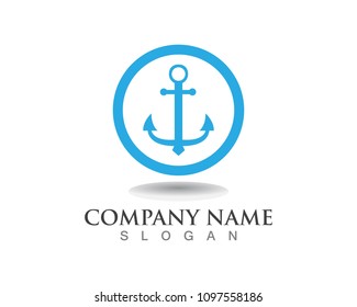 Anchor logo and symbol template icons 