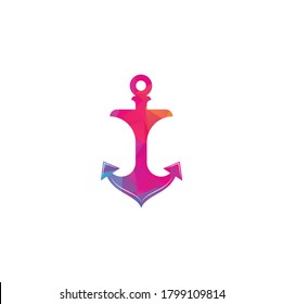 Anchor logo and symbol template icons. Creative anchor logo design