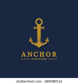 Anchor logo and symbol template icons app vector image