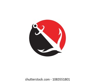 anchor logo and symbol template vector icons app