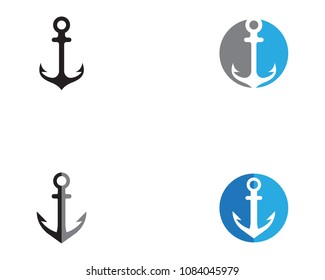 anchor logo and symbol template vector icons 