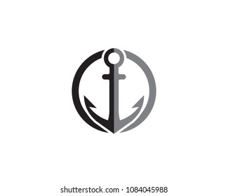 anchor logo and symbol template vector icons 