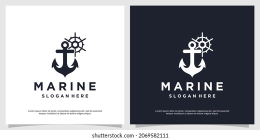 Anchor logo template with creative element Premium Vector