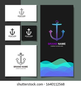 anchor logo template design mockup 