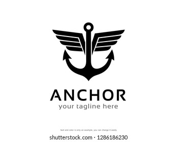 Anchor Logo Template Design Vector, Emblem, Concept Design, Creative Symbol, Icon
