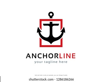 Anchor Logo Template Design Vector, Emblem, Concept Design, Creative Symbol, Icon