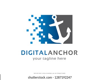 Anchor Logo Template Design Vector, Emblem, Concept Design, Creative Symbol, Icon