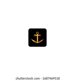 Anchor logo template icon design