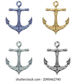 Anchor Logo Template Vector Illustration. Anchor Icon Isolated On A White Background
