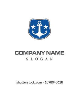  Carácter de símbolo vectorial de plantilla de logotipo de anclaje
