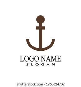 Diseño de símbolo vectorial de plantilla de logotipo de anclaje