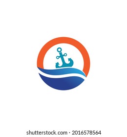 Diseño de símbolo vectorial de plantilla de logotipo de anclaje