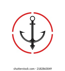 Diseño de símbolo vectorial de plantilla de logotipo de anclaje