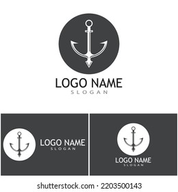 Diseño de símbolo vectorial de plantilla de logotipo de anclaje