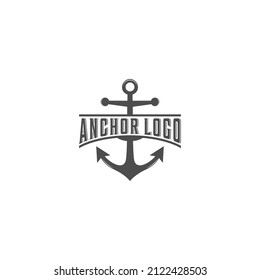 anchor logo template in white background