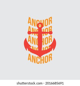 Anchor logo with typography on the back.
