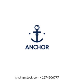 anchor logo, with a unique anchor shape and like someone smiling to make it. elegant, vector, icon, modern.