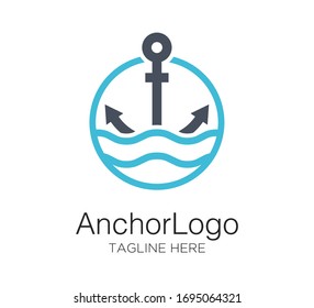 anchor logo vector design concept