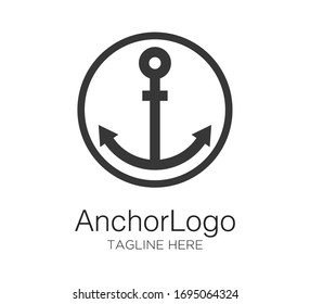 anchor logo vector design concept