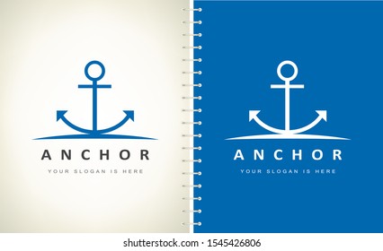 Anchor logo vector design. Ship logo.