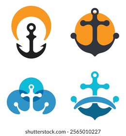 Anchor Logo Vector Icon Template Illustration