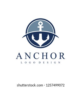 Anchor Logo. Vector illustration isolated anchor in a circle.