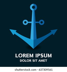 Anchor logo vector . Vector illustration isolated on background .

