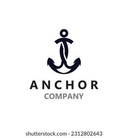 Anchor logo vector illustration vintage aquatic or nautical Marine sign symbol in flat style