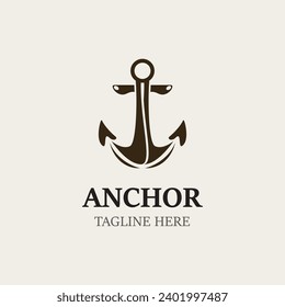 Anchor logo vector illustration vintage aquatic or nautical Marine sign 
symbol in flat style