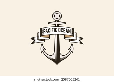 Anchor logo vector, Marine Sailor logo vector.