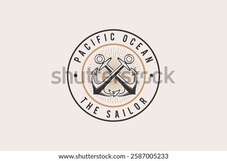 Anchor logo vector, Marine Sailor logo vector.
