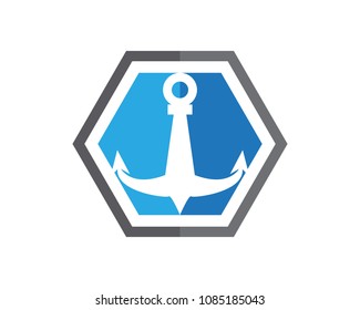 anchor logo vector template illustration