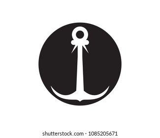 anchor logo vector template illustration icon