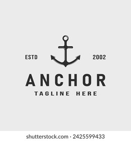 Anker-Logo Vintage Vektor-Symbol Illustration Vorlage Design