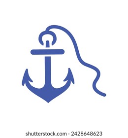 Anchor with a long hair and a long tail suitable for nauticalthemed designs, sailor illustrations, and marinethemed projects. Great for branding.