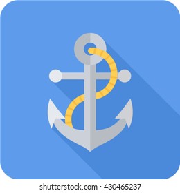 Anchor Long Shadow Icon