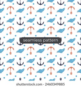 anchor marine background with seamless patern style