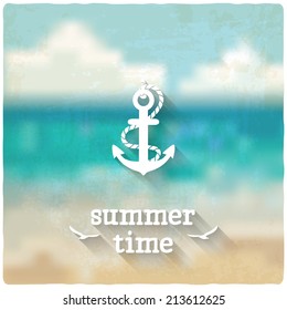anchor marine blurred background - vector illustration. eps 10