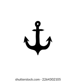 Anchor. Marine element. Vector illustration in black color