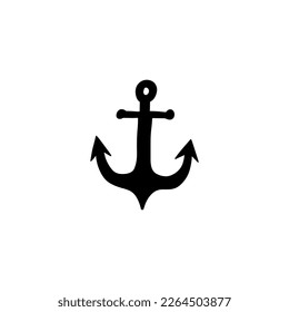 Anchor. Marine element. Vector illustration in black color