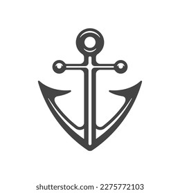 Anchor marine heavy tool ship sea travel journey nautical secure outline vintage icon vector illustration. Naval metallic sharp equipment steel boat bottom security sailing yacht vessel weight hook