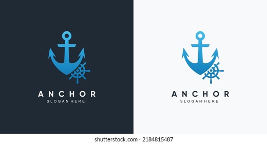 Design-Vorlage für das Anchor-Marine-Symbol mit kreativem Element